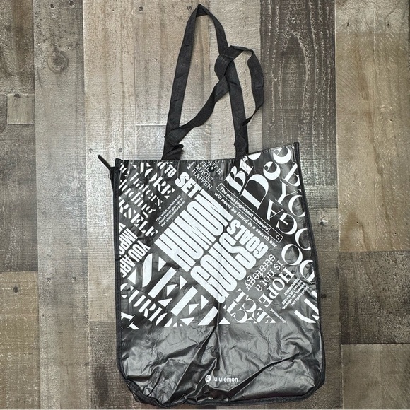 Lululemon Athletica Small Reusable Black Tote Bag - Picture 7 of 8